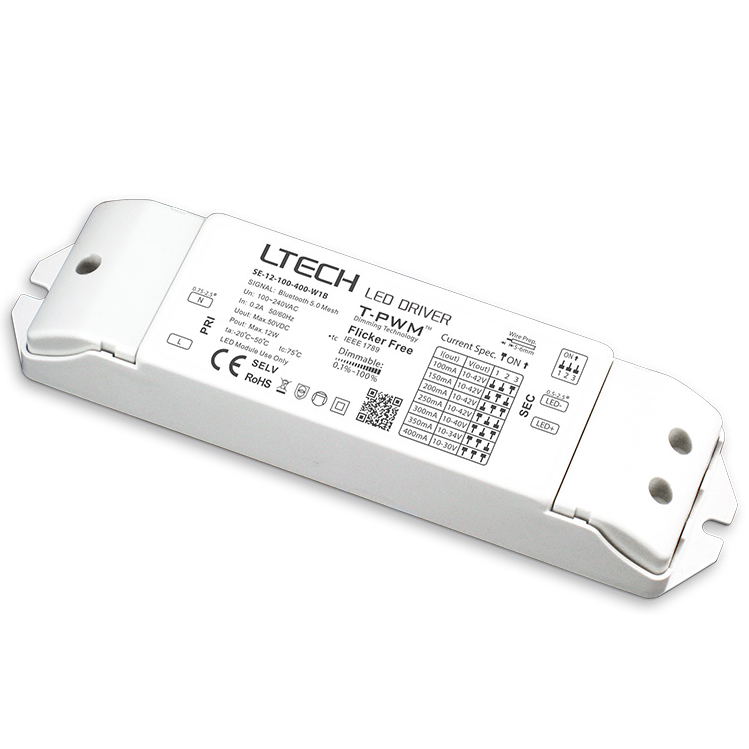 Intelligent LED Driver，12W CC Dimmable Driver SE-12-100-400-W1B